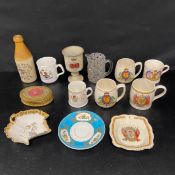A 19th century French gilt bronze velvet lined sewing box together with a mixed collection of