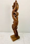 A late 19th/early 20th century South East Asian carved hardwood architectural corbel of abstract