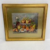 A 20th century watercolour after the original still life compote, fruit and pitcher by Giuseppe