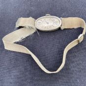 A vintage ladies' Art Deco wristwatch by Daniel Steiger in an 18k white gold case. Gross weight:
