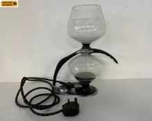 An original early to mid 20th century Cona Size D-Genius All-Glass coffee maker with etched maker'