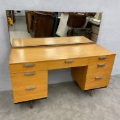 A mid-century birch dressing table by John and Sylvia Reid for Stag with maker's plaque. H.118 W.127