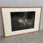 A contemporary limited edition abstract figural etching with aquatint, signed and dated 1985 to