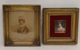 Possibly Charles Jagger (1770-1827), a miniature portrait painting of Mrs Emelia Mount (Nee
