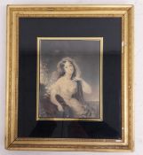 James Heath (1757-1834), a possibly 18th century hand coloured mezzotint engraving titled 'Donna
