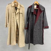 A vintage ladies' Burberry's for Harrods trenchcoat together with a ladies' White Stuff coat. H.
