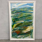 Alan Caine (1936-2016), a contemporary oil on board titled 'Large Tuscan Landscape', signed and date