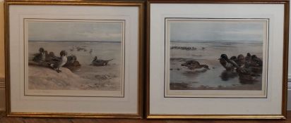 Archibald Thorburn (1860-1935) a pair of prints, signed in pencil, framed and glazed. 62x53cm.