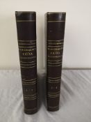 China Illustrated - Two leather bound volumes printed circa 1830 of scenes and events in China,