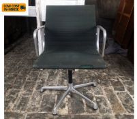 Charles and Ray Eames, a vintage EA108 swivel desk chair by ICF Italy, aluminium frame with maker'