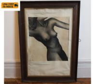 A 1940s pencil nude portrait, signed KD and dated 1943 to the bottom left in a glazed frame.
