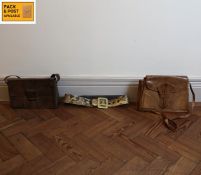 Two vintage handbags and a vintage snakeskin belt.
