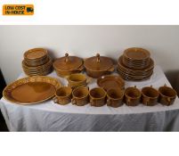 A mid century Portmeirion part dinner service, dinner plates, tureens etc.