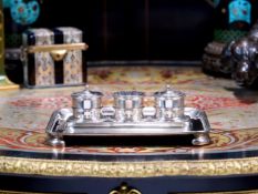 AN EARLY 20TH CENTURY STERLING SILVER INKSTAND C. 1917