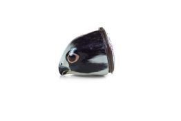 A RARE 18TH CENTURY SOUTH STAFFORDSHIRE ENAMEL FALCON'S HEAD BONBONNIERE