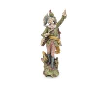 A LARGE LATE 19TH CENTURY ROYAL DUX PORCELAIN FIGURE OF A MUSICIAN