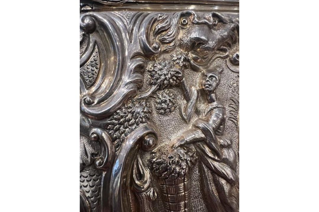 A RARE PAIR OF WILLIAM IV STERLING SILVER CHINOISERIE TEA CADDIES C. 1831, MICHAEL STARKEY - Image 39 of 40