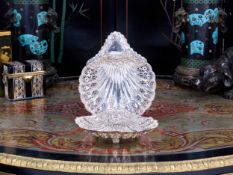 A PAIR OF EARLY 20TH CENTURY STERLING SILVER SHELL SHAPED DISHES C. 1908