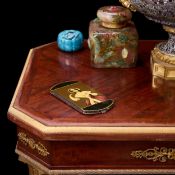 A 19TH CENTURY STOBWASSER STYLE LACQUERED CARD CASE