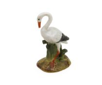 MEISSEN: A MINIATURE FIGURE OF A HERON CIRCA 1870