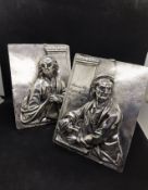 A RARE PAIR OF SILVER RELIEF PORTRAITS DEPICTING ALEXANDER POPE AND MILTON