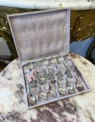 A SET OF SWEDISH SILVER COFFEE SPOONS IN CASE