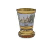 ATTR. TO ANTON KOTHGASSER (1769-1851): A BOHEMIAN ENAMELLED GLASS BEAKER CIRCA 1840