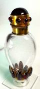 A RARE 18CT GOLD, ROCK CRYSTAL AND GEM SET PERFUME BOTTLE, FRENCH, C. 1850