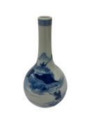 A CHINESE BLUE AND WHITE PORCELAIN BOTTLE VASE