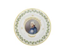 MEISSEN: AN EARLY 19TH CENTURY PORCELAIN CABINET PLATE OF FREDERICK THE GREAT OF PRUSSIA