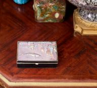A FINE 19TH CENTURY JAPANESE SILVER AND ENAMELLED BOX DECORATED WITH A CARP