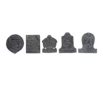 FIVE 18TH AND 19TH CENTURY LEAD FIRE INSURANCE SIGNS