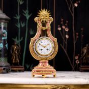 A FINE 19TH CENTURY FRENCH MARBLE SWINGING PENDULUM MYSTERY CLOCK