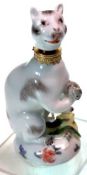 AN 18TH CENTURY CHELSEA PORCELAIN CAT SCENT BOTTLE C. 1755