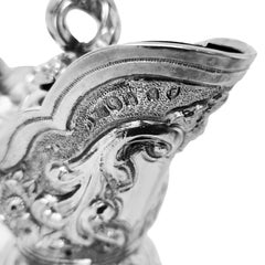AN IMPRESSIVE PAIR OF IRISH STERLING SILVER 'ARMADA' CLARET JUGS C. 1876-1877, DUBLIN - Image 2 of 7