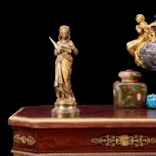 MAURICE CONSTANT FAVRE (1875-1915): A BRONZE FIGURE 'CHANT DE LA FILEUSE'