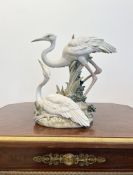 A LLADRO PORCELAIN GROUP OF CRANES 'MARSHLAND MATES'