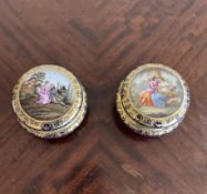 TWO 19TH CENTURY DRESDEN HELENA WOLFSOHN PORCELAIN BOXES