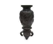 A LATE 19TH CENTURY JAPANESE BRONZE VASE
