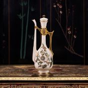 A ROYAL WORCESTER BLUSH IVORY PERSIAN STYLE PORCELAIN EWER C1883