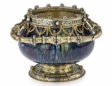 A SILVER GILT AND ENAMELLED VASE IN ORIGINAL CASE, AUSTRO-HUNGARIAN, 19TH CENTURY