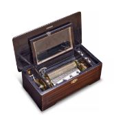 A LATE 19TH CENTURY SWISS MUSIC BOX PLAYING EIGHT AIRS