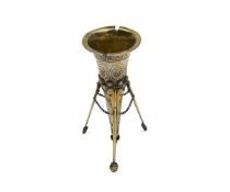 A RARE LATE 19TH CENTURY SILVER GILT FOLDING POSY HOLDER