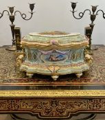 A 19TH CENTURY PARIS PORCELAIN ROCOCO STYLE TABLE CASKET