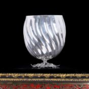 AN ITALIAN SILVER WINE COOLER ON FOLIATE BASE