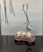 A SILVER AND TURQUOISE MODEL OF A STAG, PROBABLY SCANDINAVIAN