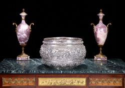 A MASSIVE BURMESE SOLID SILVER BOWL