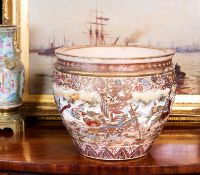 A LARGE 19TH CENTURY MEIJI PERIOD SATSUMA JARDINIERE