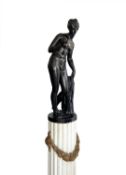 AFTER BERTEL THORVALDSEN (DANISH 1789-1838): VENUS WITH AN APPLE ON PEDESTAL