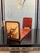 AN ART DECO ST YLE MARQUETRY BOOK CARRIER